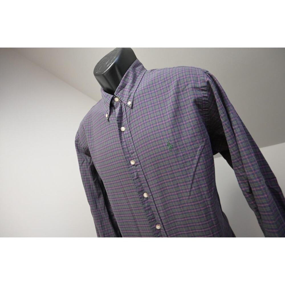 Polo Ralph Lauren Dress Shirt Classic Long Sleeve Plaid Mens Size Large